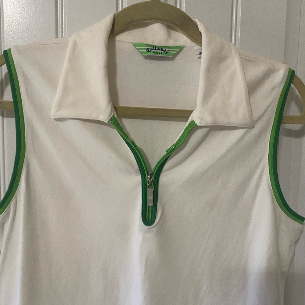 Callaway White and Green Golf Polo - Picture 3 of 7